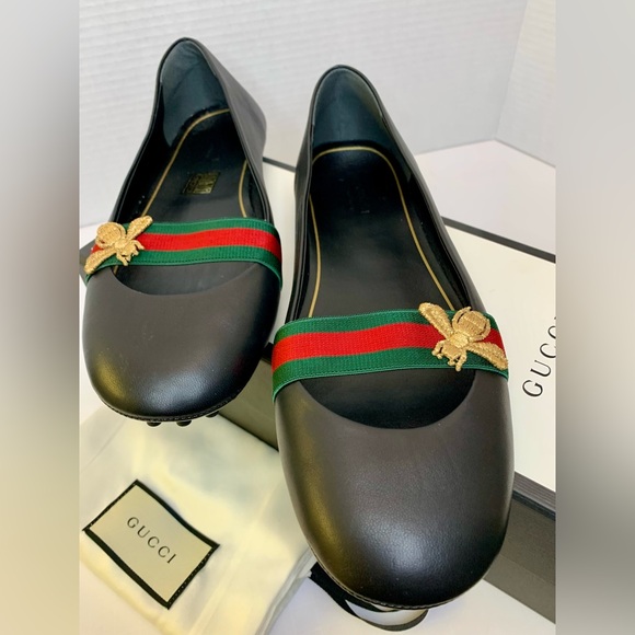 GUCCI "BAYADERE BEE BALLET FLAT" NEW 38 1/2 - Picture 3 of 8
